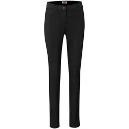 Ladies Superb Stretch Chino Pants Black Front
